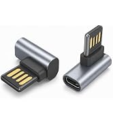 BaseNew 90 Degree USB C Female to USB Male Adapter 2 Pack,Double Sided Insertion USB Converter,Su...