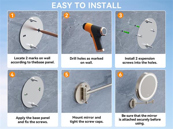 Screw mounting with built-in level for stable installation