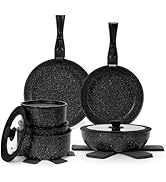 SODAY 17 Pcs Pots and Pans Set Non Stick, Cookware Sets with Detachable Handle, Nonstick RV Kitch...
