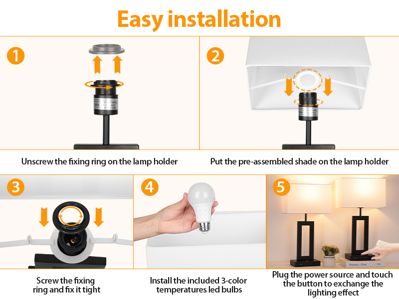 nightstand table lamps for end tables