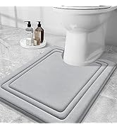 Grandaily Memory Foam Toilet Rugs U-Shaped 24x20, Ultra Soft, Non-Slip and Absorbent Bathroom Rug...