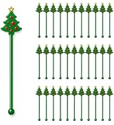 36Pcs Winter Drink Stirrers Xmas Stir Stick Holiday Coffee Swizzle Stick Reusable Plastic Hot Coc...