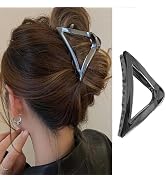 Metal Hair Claw Clips Black Triangle Design Hair Clips Strong Hold Hair Accessories for Women Gir...