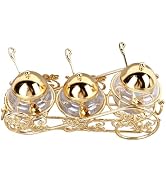 NSXAYIWE 3 Pcs Seasoning Box with Spoon and Lid, European Style Gold Salt Sugar Container Set, 10...