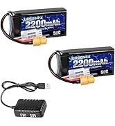 URGENEX 2S Lipo Battery 2200mAh 7.4V RC Battery with XT60 Plug 50C(Burst 80C) High Discharge Rate...