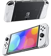 RHOTALL Clear Protective Case Compatible with Nintendo Switch OLED, Dockable Hard Shell for Switc...