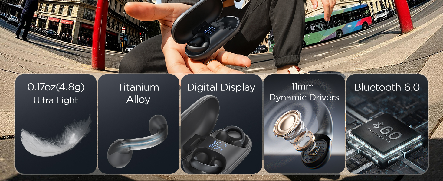 open ear clip-on earbuds