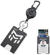MNGARISTA Retractable Badge Holder, Carbon Fiber ID Badge Reel Strong,Retractable Clip Carabiner ...