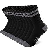 Comfoex 10 Pairs Boys Socks Crew Long Athletic Socks 4-6 6-8 8-10 Years Old Calf Sports Socks For...