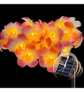 EaseSolies Solar Garden Lights 20Ft 20LED - Waterproof Outdoor String Lights with Hawaiian Plumer...