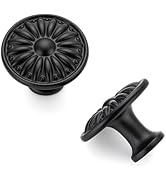 JOY DECOR 10 Pack Kitchen Cabinet Knobs Matte Black, 1-1/4 Inch Diameter, Solid Metal Kitchen Cab...