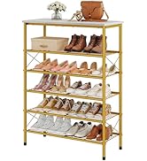 Tajsoon 6 Tier Shoe Rack Organizer for 20-24 Pairs of Shoes, Metal Mesh Shoe Shelf for Closet, In...