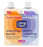 Clean & Clear 2-Pack Day and Night Face Cleanser Citrus Morning Burst Facial Cleanser with Vitami...