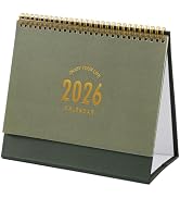 Small Desk Calendar 2025-2026, Standing Flip Desktop Calendar from July 2025 to Dec 2026 - Metal ...