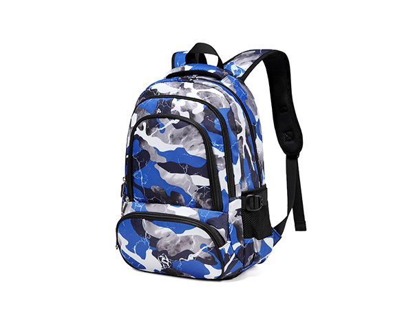 blue camo backpack