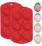 3D Strawberry Baking Mold for Chocolate, 6-Cavity Strawberry Silicone Cake Pan Molds, BPA Free Fr...