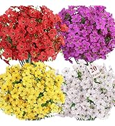 Alupssuc 20 Bundles Artificial Flowers for Outdoor Indoor Decoration, UV Resistant No Fade Fake P...