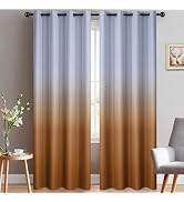 Yakamok 84 Inch Long Ombre Curtains,Thermal Insulated Greyish White to Burnt Orange Color Curtain...