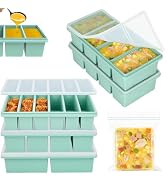 2 Cup &1 Cup &1/2 Cup Silicone Freezer Trays with Lids, Silicone Soup Freezer Molds, Easily prepa...