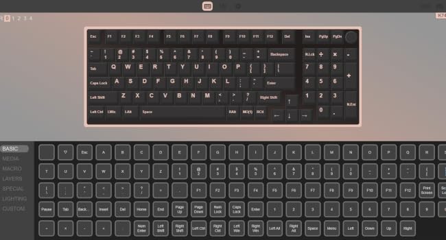 via keyboard