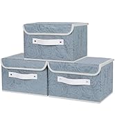 Lucky Monet Small Storage Box with Lids & PU Leather Handles Washable Decorative Storage Boxes Li...