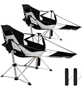 Romswi 2-Pack Aluminum Hammock Chair with Footrest, Oversized Portable Folding Swinging Chair wit...