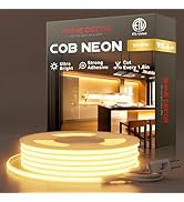 Shine Decor COB LED Neon Rope Light AC110-120V 98.4ft, 800lm Ultra Bright(2800K Warm White), IP65...