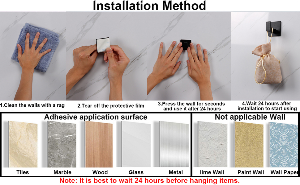 Self Adhesive Square Coat Hooks