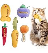 Pawsible 5 Pack Catnip Toys for Indoor Cats, 100% Pure Organic Catnip Filled with No Cotton, Teet...
