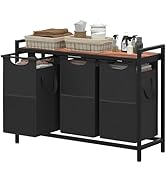 Heybly Laundry Hampers, 3 × 12.5 Gal Laundry Basket with Large Desktop Sorter for Laundry Room or...