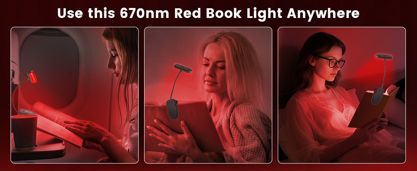 red light therapy red night light red lights clip-on book lights red light lamp book light for kids