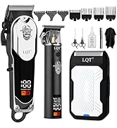 LQT Professional Cordless Hair Clippers for Men - LED Display Hair Trimmer & Beard Trimmer Kit, R...