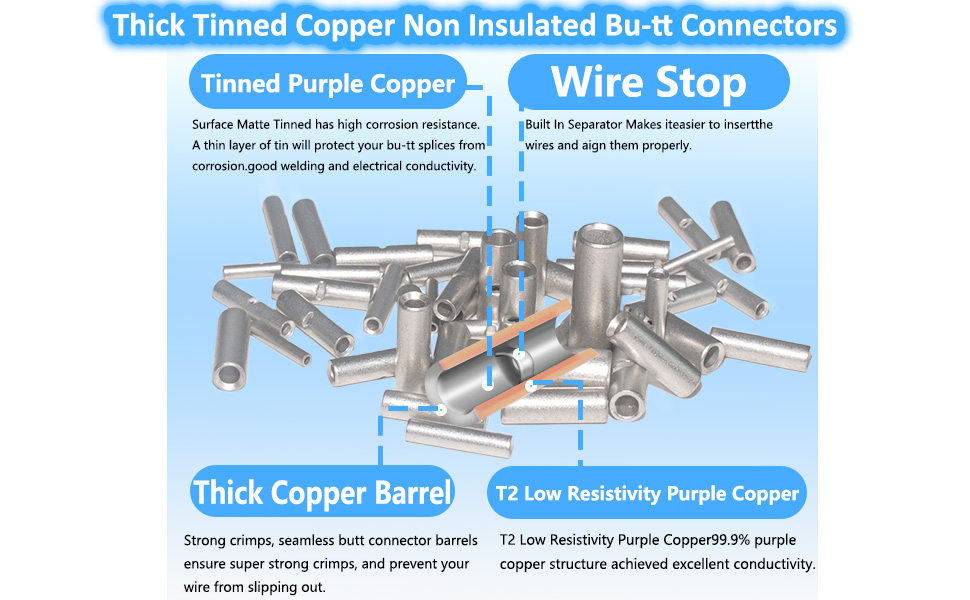50PCS Non Insulated Connectors