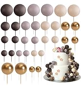ASTARON 32 Pcs Ball Cake Topper Decorations Mini Balloons Cake Topper Sticks Foam Balls Cake Pick...