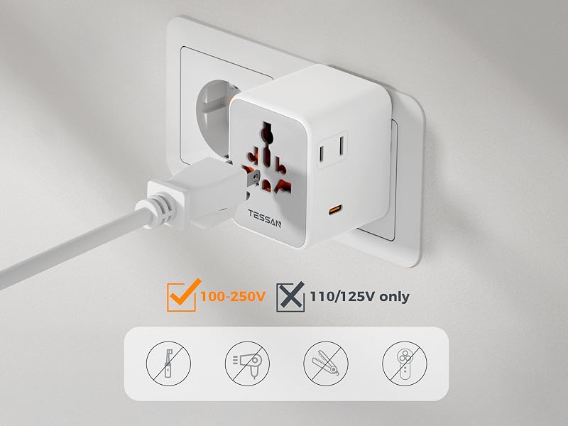 TESSAN 65W GaN Universal Travel Adapter
