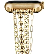 VISOOM Gold Iwatch Bracelet Compatible for Apple Watch Chain Band 40mm/38mm/41mm/42mm Series 10 9...