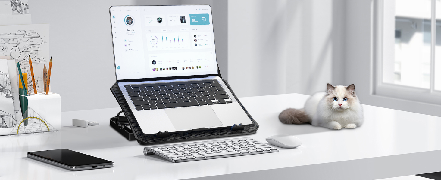 Laptop cooling pad with 2 USB ports small cooler fan chill mat heat for macbook samsung huawei dell