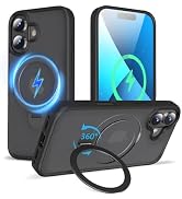 TaeliorTech 2024 Upgraded 360° Rotatable Magnetic Ring Stand for iPhone 16 Case 6.1'',Military Dr...