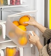 MineDecor Plastic Storage Containers Square Food Storage Organizer Stackable Refrigerator Organiz...