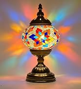 Turkish Moroccan Table Lamp Tiffany Style Bohemian Mosaic Table Lamp Glass Bedside Lamps for Bedr...