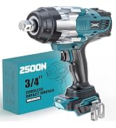DIYtoolifz 3/4" Cordless Impact Wrench Compatible with Makita 18V Battery: 1850FT-LBS(2500N.m) Hi...