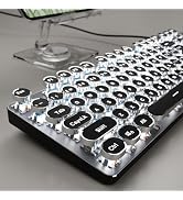 SEUNKWANG EWEADN TK100 Typewriter Keyboard Wired Mechanical Keyboard, 104 Keys Aesthetic Typewrit...