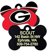 GoTags Georgia Bulldogs NCAA Personalized Engraved Sports Team Dog Tags, Bone Shape Pet ID Tags