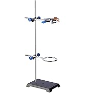 stonylab Lab Stand Set, Steel Support Stand with Rod (22.4 inch L), 4-Prong Burette Clamp, Retort...