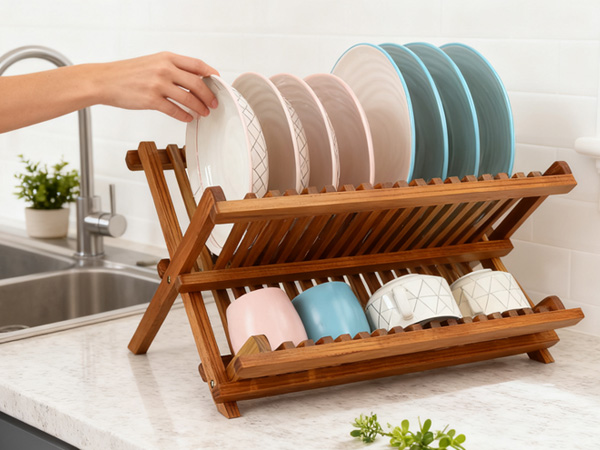 teak dish rack, B085NPT2Z1