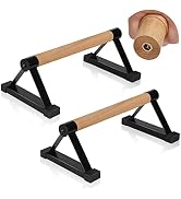 Wood push up bars Parallettes bars Anti-slip Handstand Bars for Calisthenics, Fitness, Floor work...