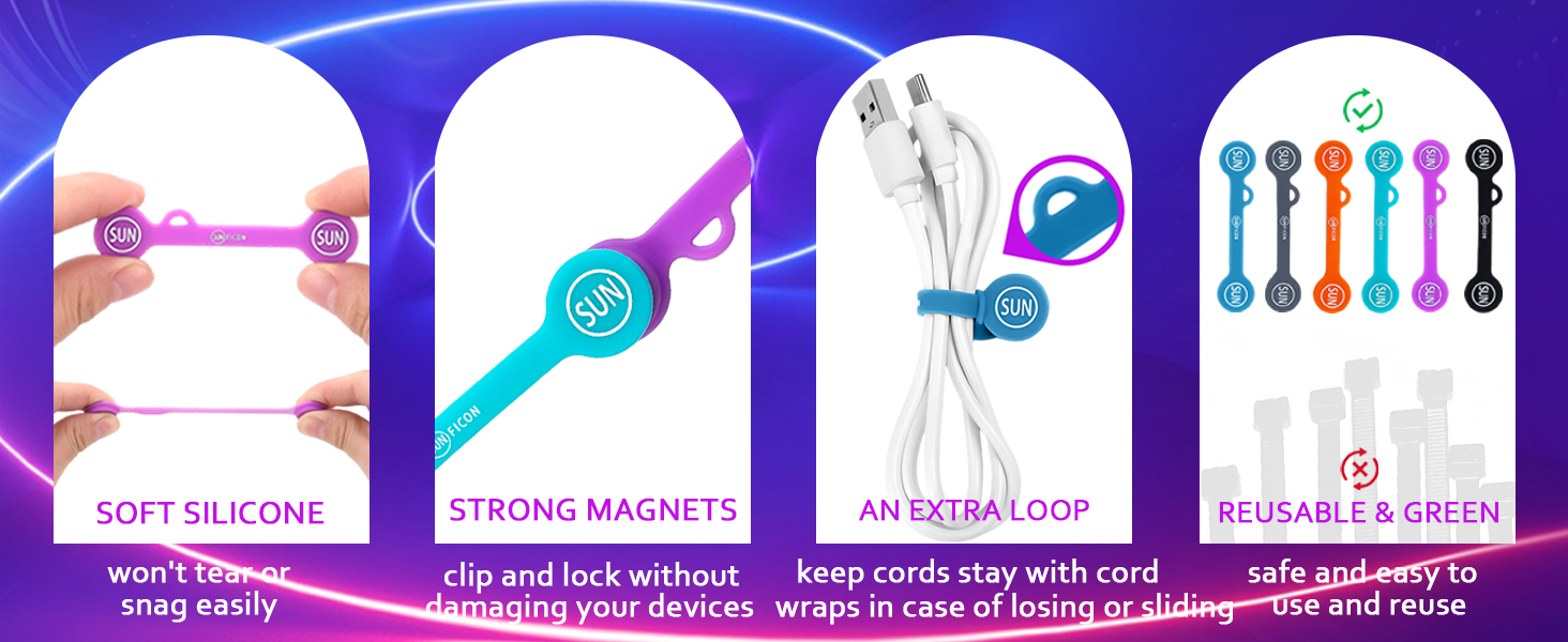 magnetic cable clips cord organizer holders