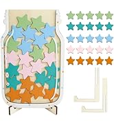 Krijues Reward Jar for Kids, Classroom Reward Jar with Wooden Base, Classroom Behavior Management...