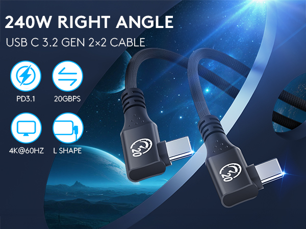 Flexible USB C to USB C 3.2 Gen 2x2 Cable 1Foot 6.6 feet 0.3m 2m 1.8m