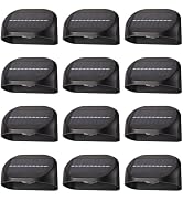 LUMLLSAJI Solar Fence Lights Outdoor, 12 Pack RGB Colors Warm White Cool White Solar Deck Lights ...